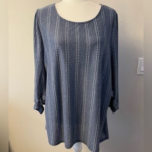 W5 Stripped Ruffle Sleeve Top